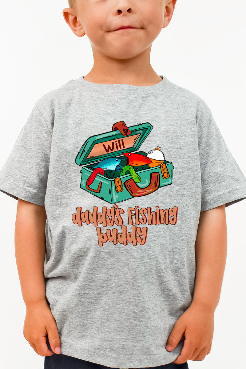 Toddler Personalized Daddy's Fishing Buddy Fine Jersey Tee product image 5
