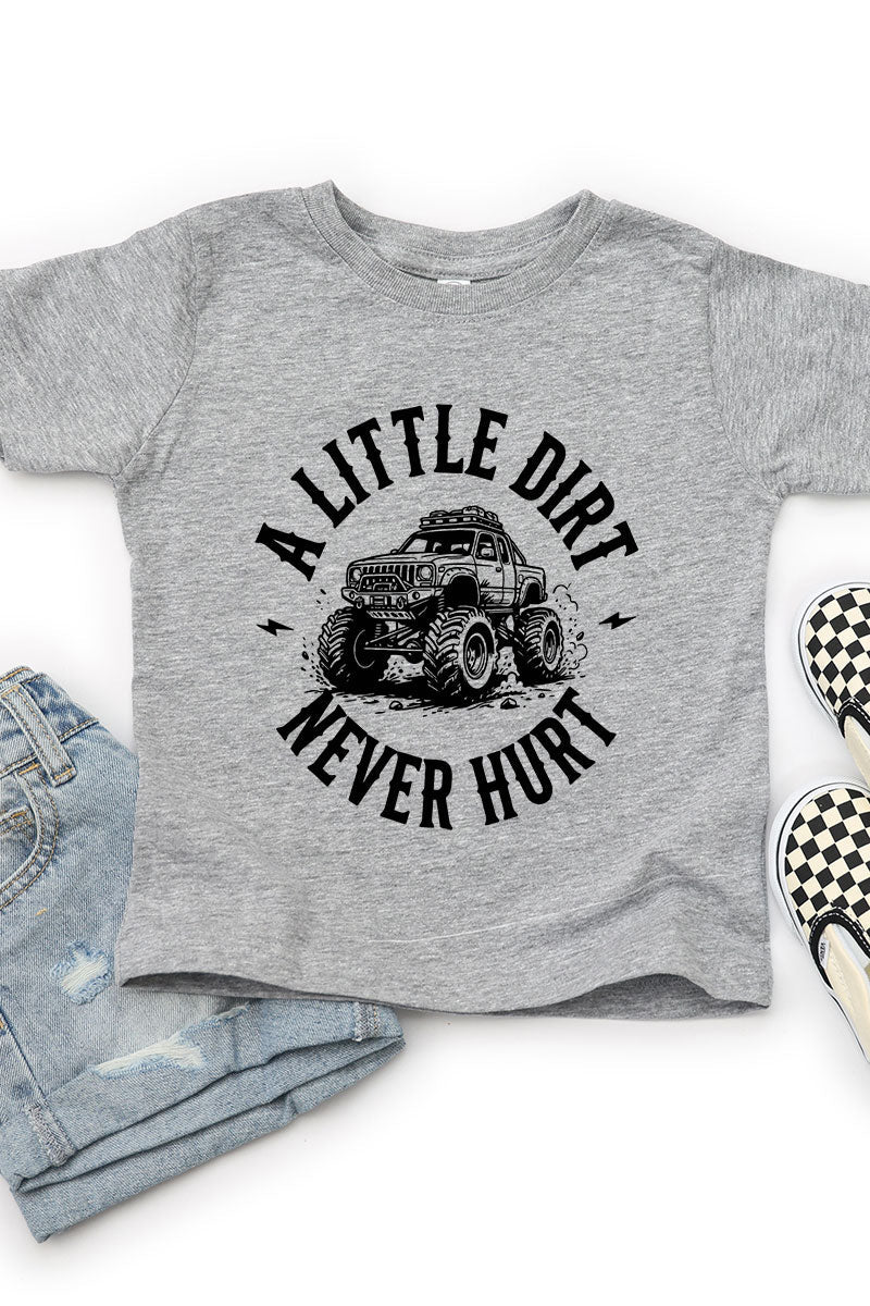 Toddler Monster Truck Little Dirt Never Hurt Fine Jersey Tee product image 4