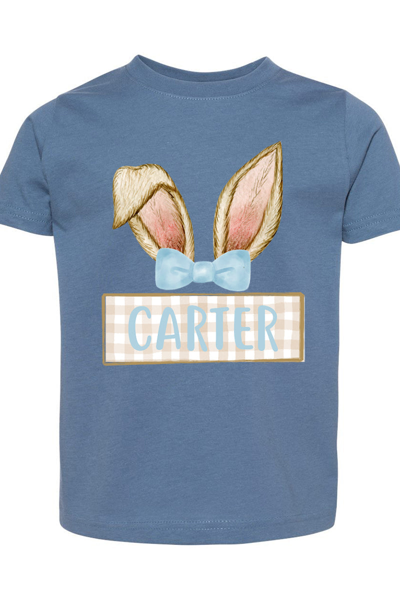 Toddler Personalized Blue Coquette Bunny Ears Fine Jersey product image 5