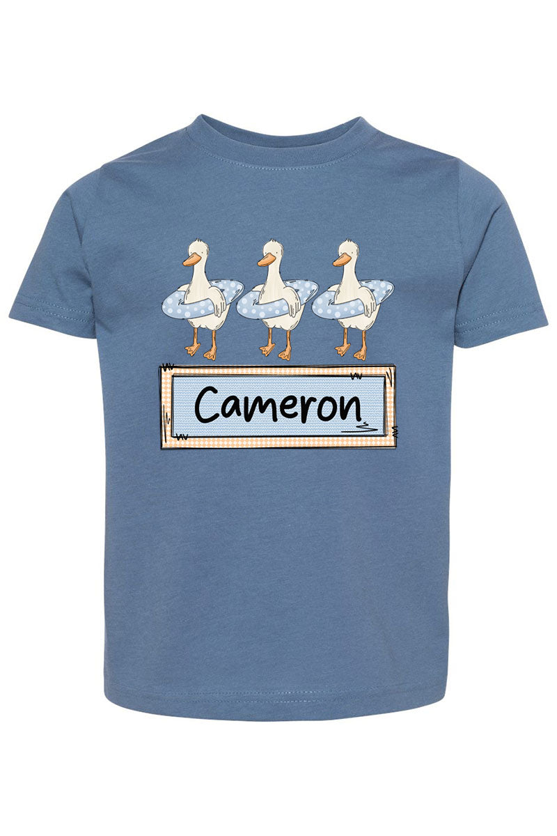Toddler Personalized Blue Summer Geese Fine Jersey Tee product image 6