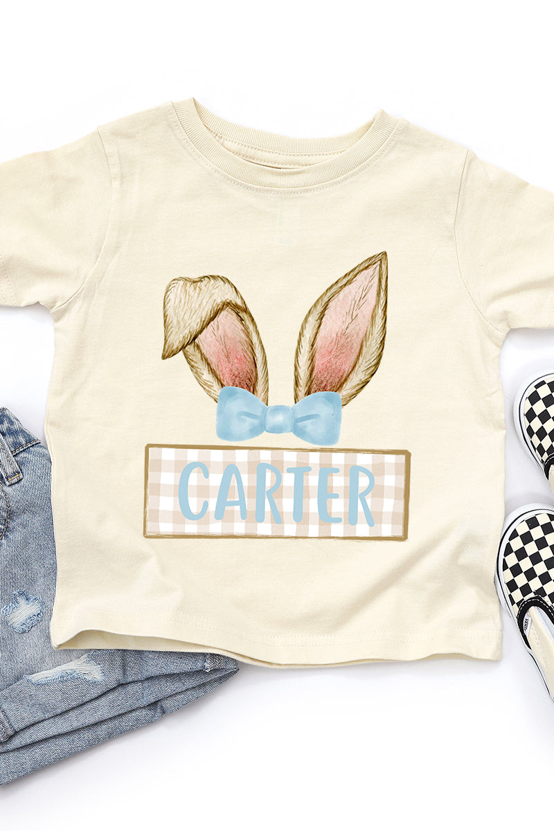Toddler Personalized Blue Coquette Bunny Ears Fine Jersey product image 1