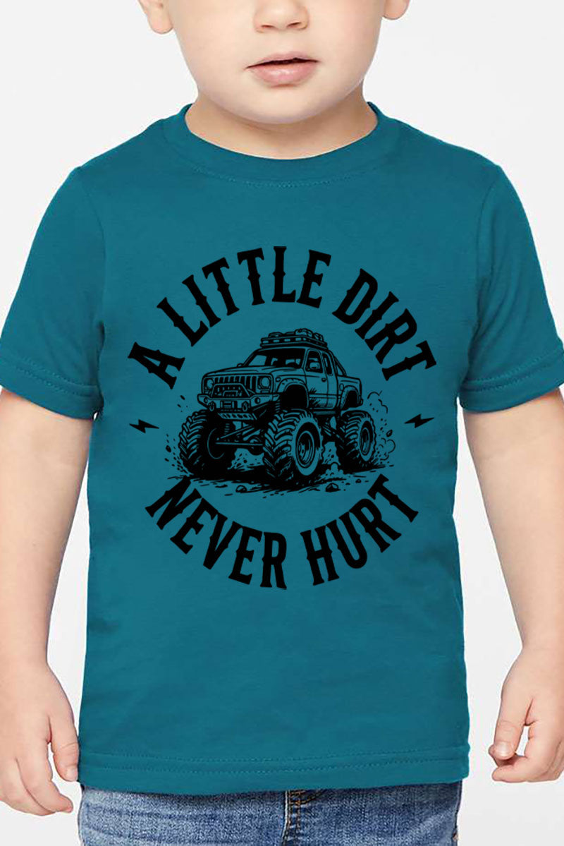 Toddler Monster Truck Little Dirt Never Hurt Fine Jersey Tee product image 7
