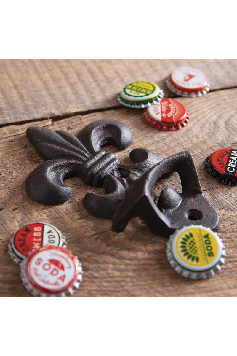 5.5 x 2.75 Fleur De Lis Wall Mounted Bottle Opener