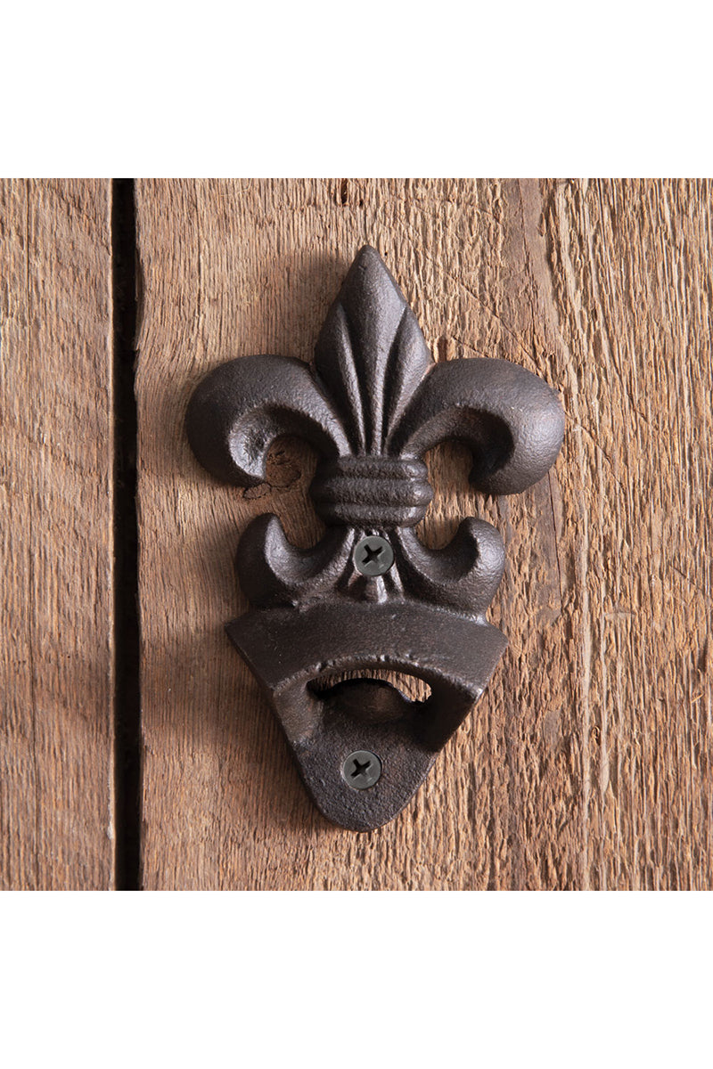 5.5 x 2.75 Fleur De Lis Wall Mounted Bottle Opener
