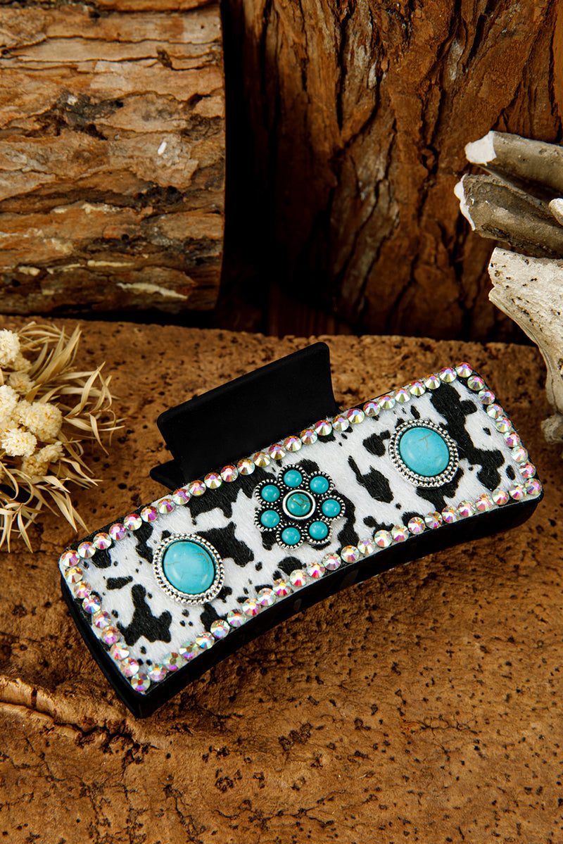 Prairie Glow Black Cow Hair Claw
