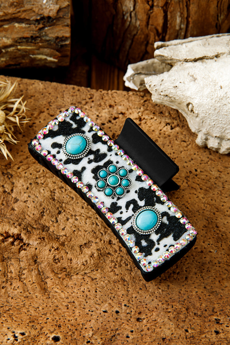 Prairie Glow Black Cow Hair Claw