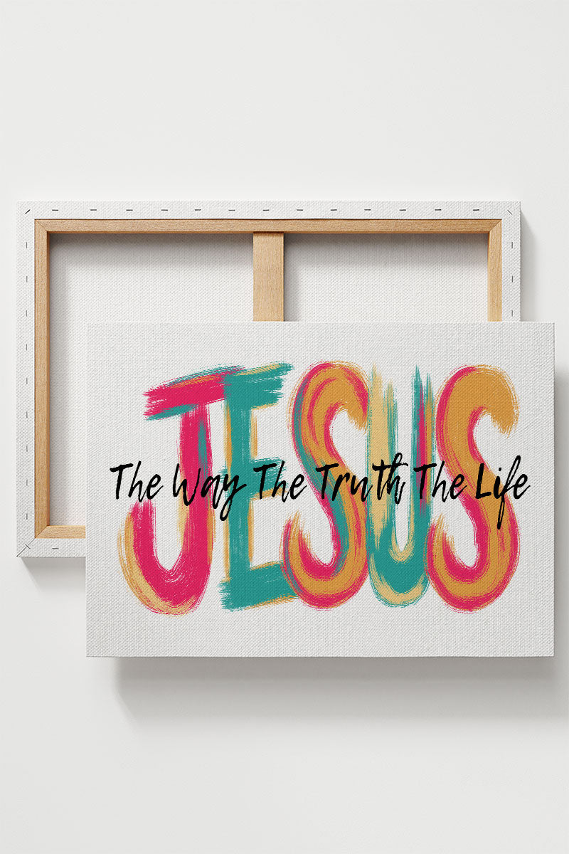 Brushstroke Jesus Stretched Canvas Print