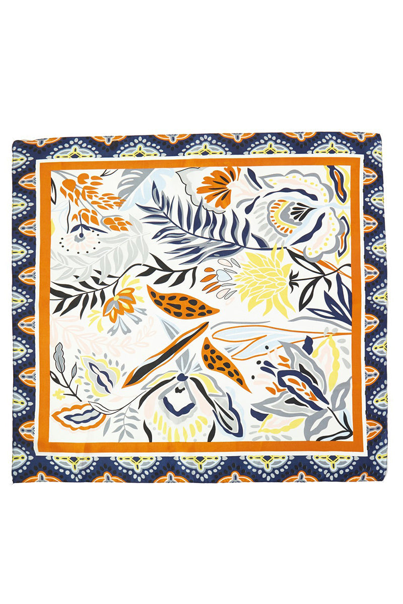 Jungle Edit Navy Square Satin Scarf