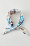 Painted Garden Beige Square Satin Scarf