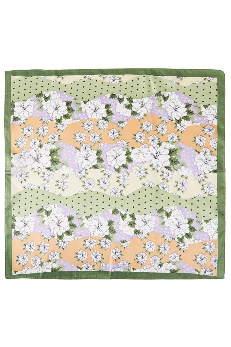 Summer Dreams Olive Square Satin Scarf