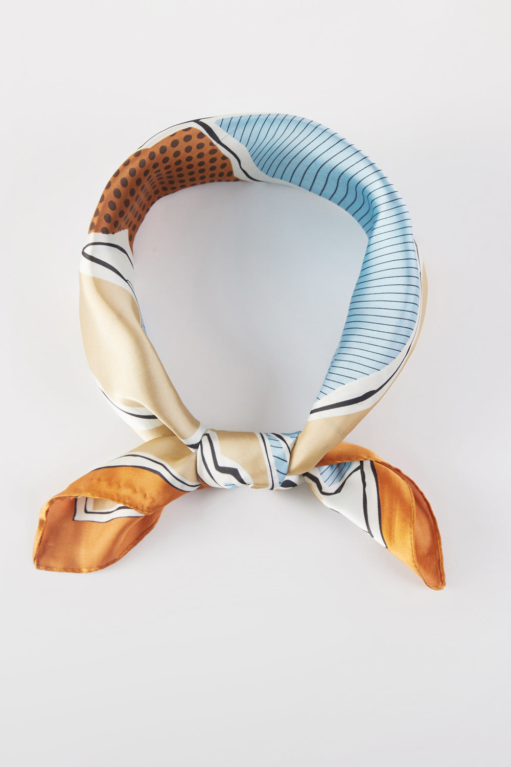 Wild Stallions Taupe Square Satin Scarf