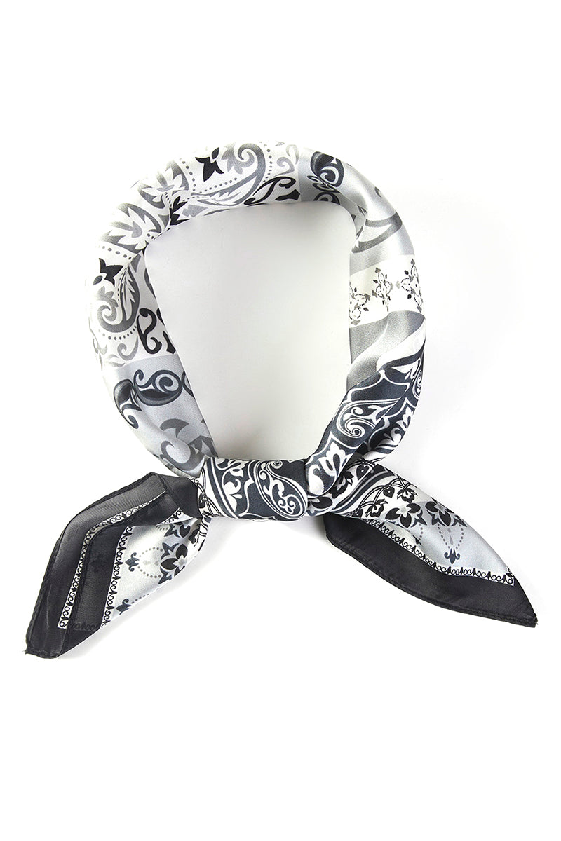 Valencia Black Square Satin Scarf