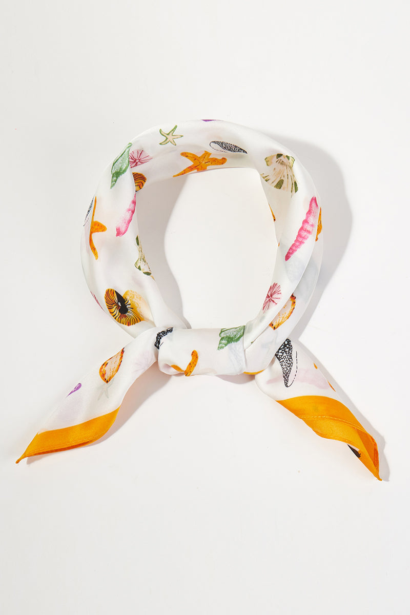 Ocean Hour Yellow Square Satin Scarf