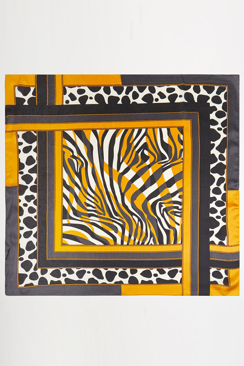 Wild Intent Mustard Square Satin Scarf
