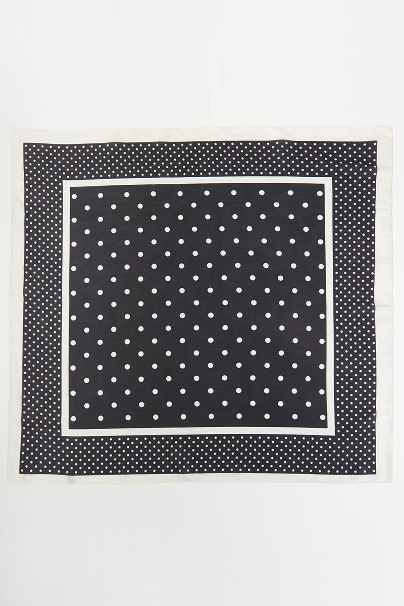 Classic With A Twist Black Square Satin Scarf