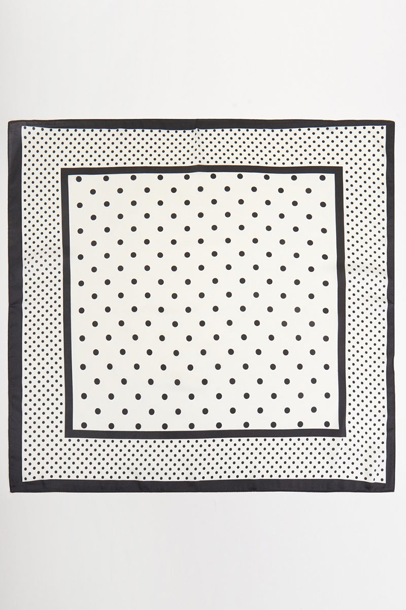 Classic With A Twist White Square Satin Scarf