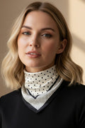 Classic With A Twist White Square Satin Scarf