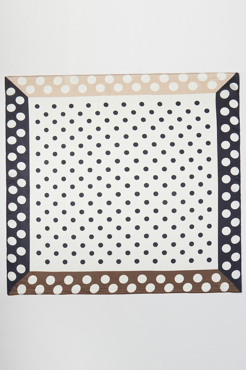 Pattern Play Black Dots Square Satin Scarf