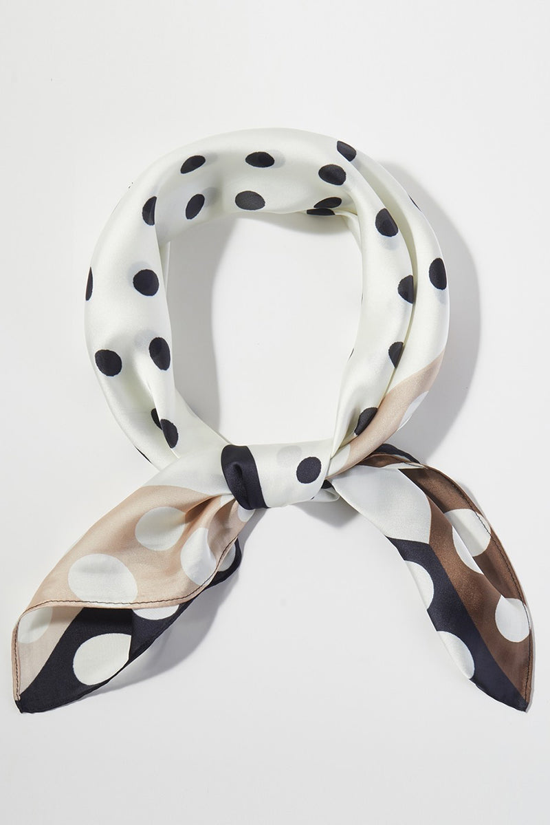 Pattern Play Black Dots Square Satin Scarf