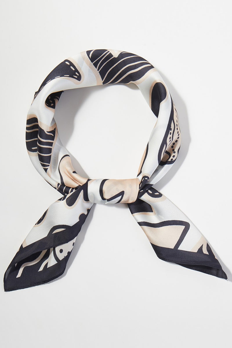 Love In Motion Black Square Satin Scarf
