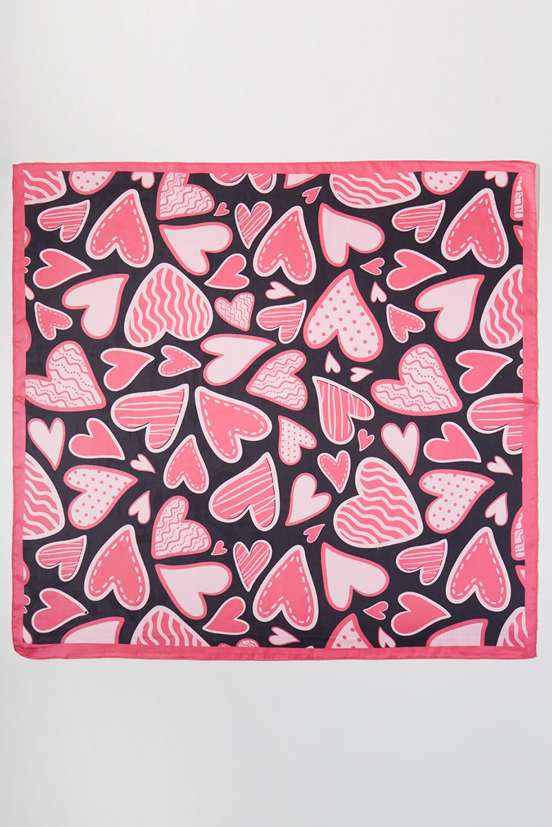 Love In Motion Pink Square Satin Scarf