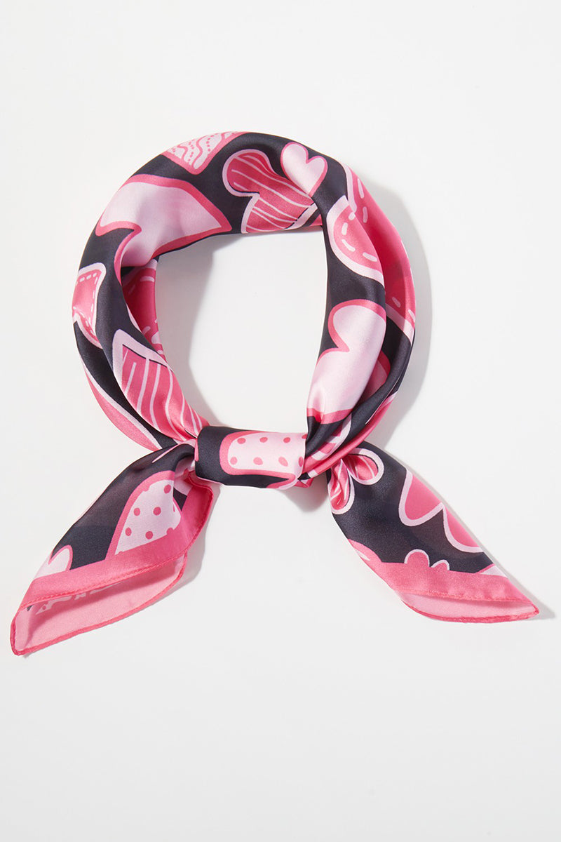 Love In Motion Pink Square Satin Scarf