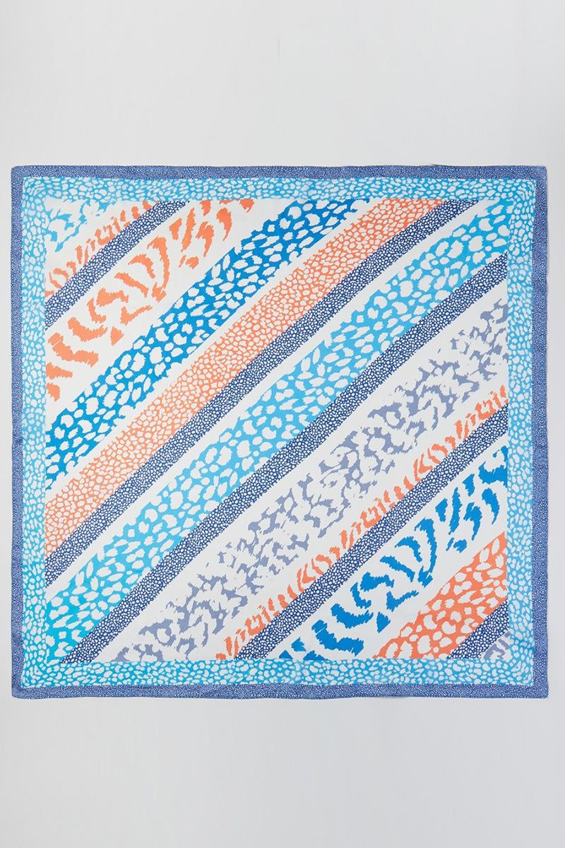 Leopard Lane Blue Square Satin Scarf
