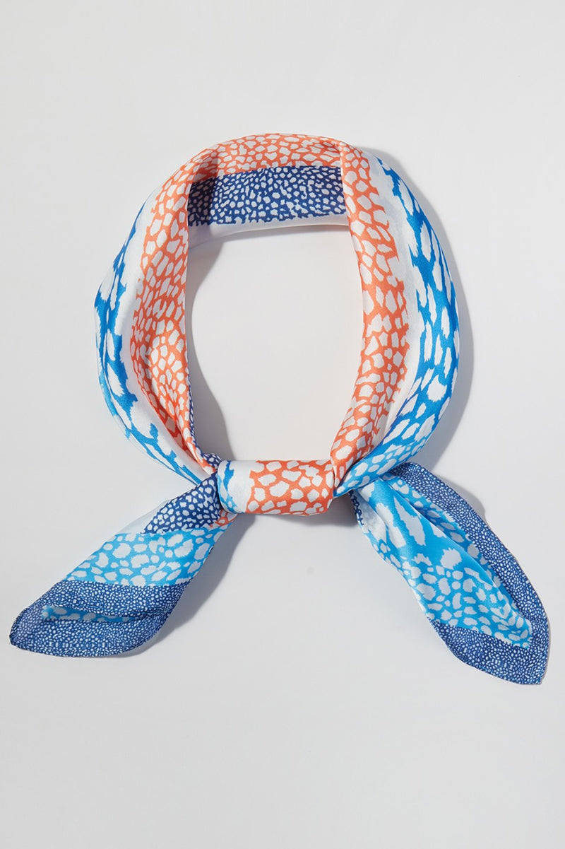 Leopard Lane Blue Square Satin Scarf