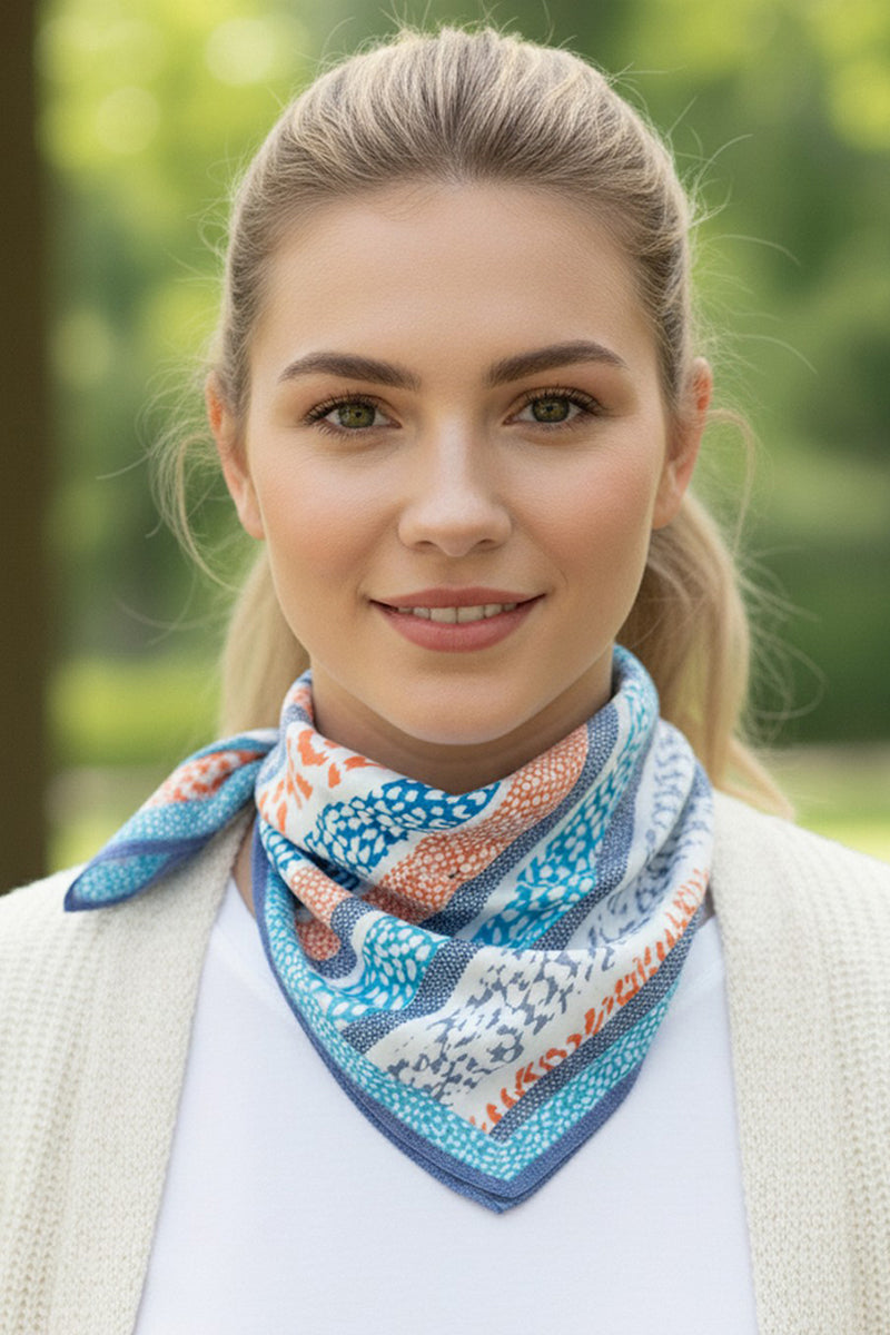 Leopard Lane Blue Square Satin Scarf