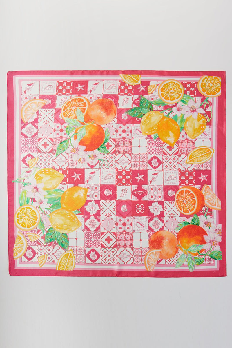 Citrus Club Pink Square Satin Scarf
