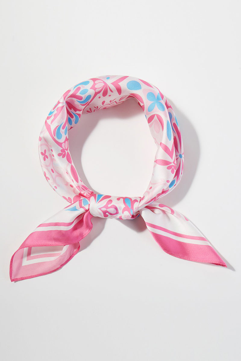 Barcelona Pink Square Satin Scarf