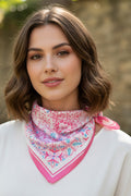 Barcelona Pink Square Satin Scarf
