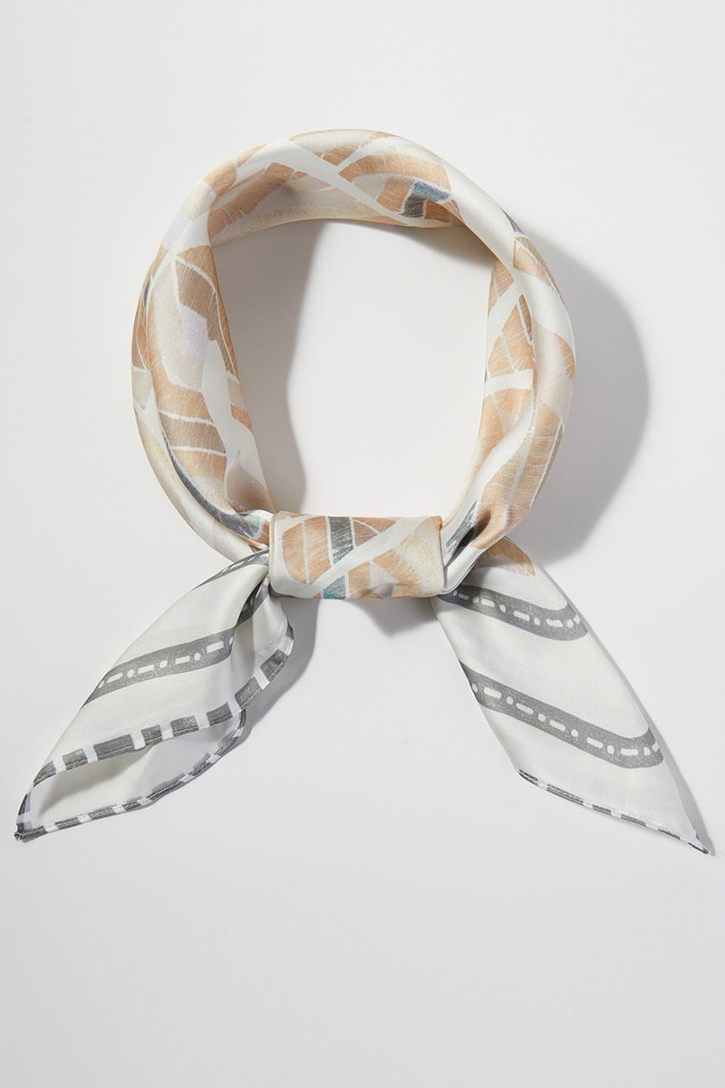Desert Drift Beige Square Satin Scarf