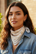 Desert Drift Beige Square Satin Scarf