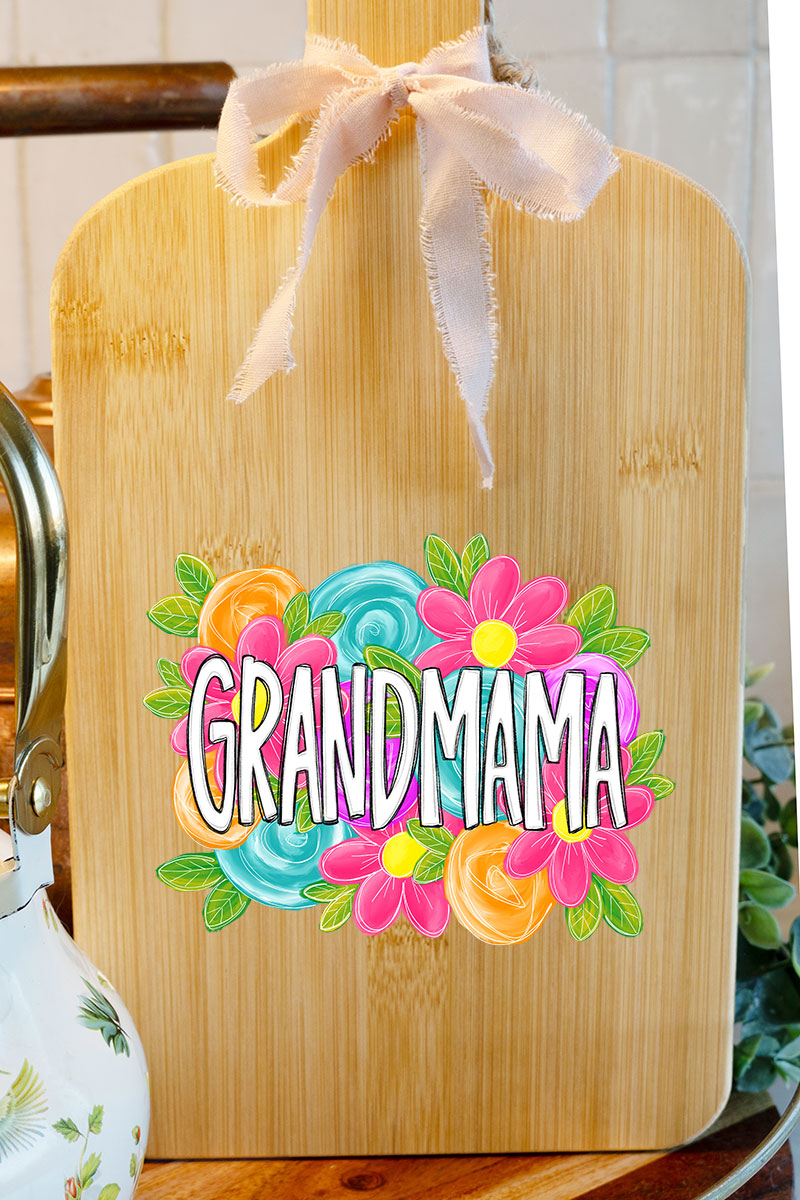 Personalized Mother's Day Bloom Decorative Wood Cutting Board *Choose Your Name