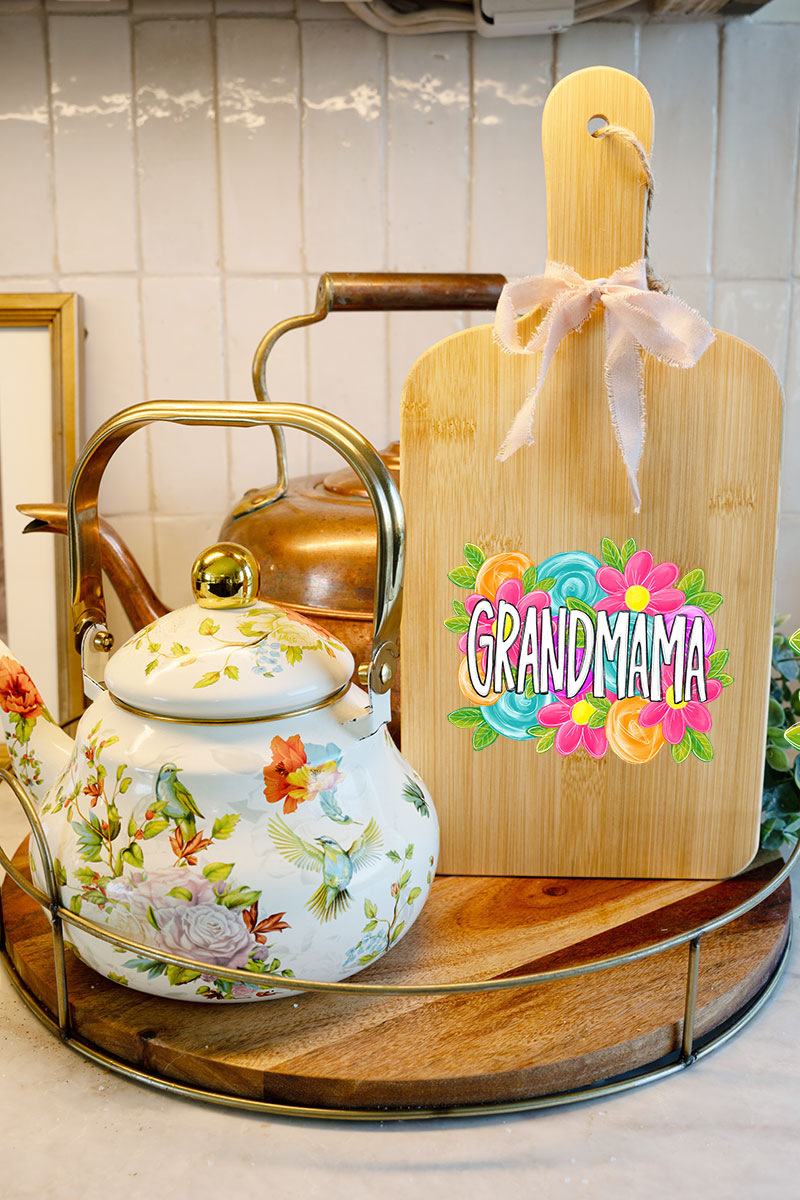 Personalized Mother's Day Bloom Decorative Wood Cutting Board *Choose Your Name