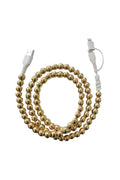Gold Beaded Dual USB & Lightning Charging Cable