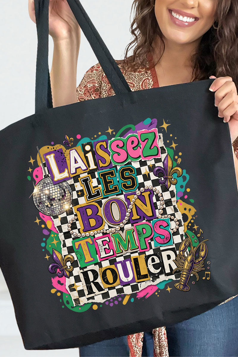 Bold Laissez Les Bon Temps Rouler Canvas Jumbo Tote