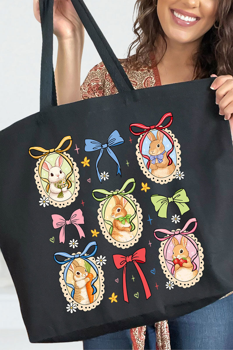 Bunny Meadow Canvas Jumbo Tote