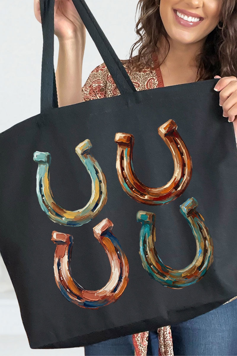 The Painted Horseshoes Canvas Jumbo Tote