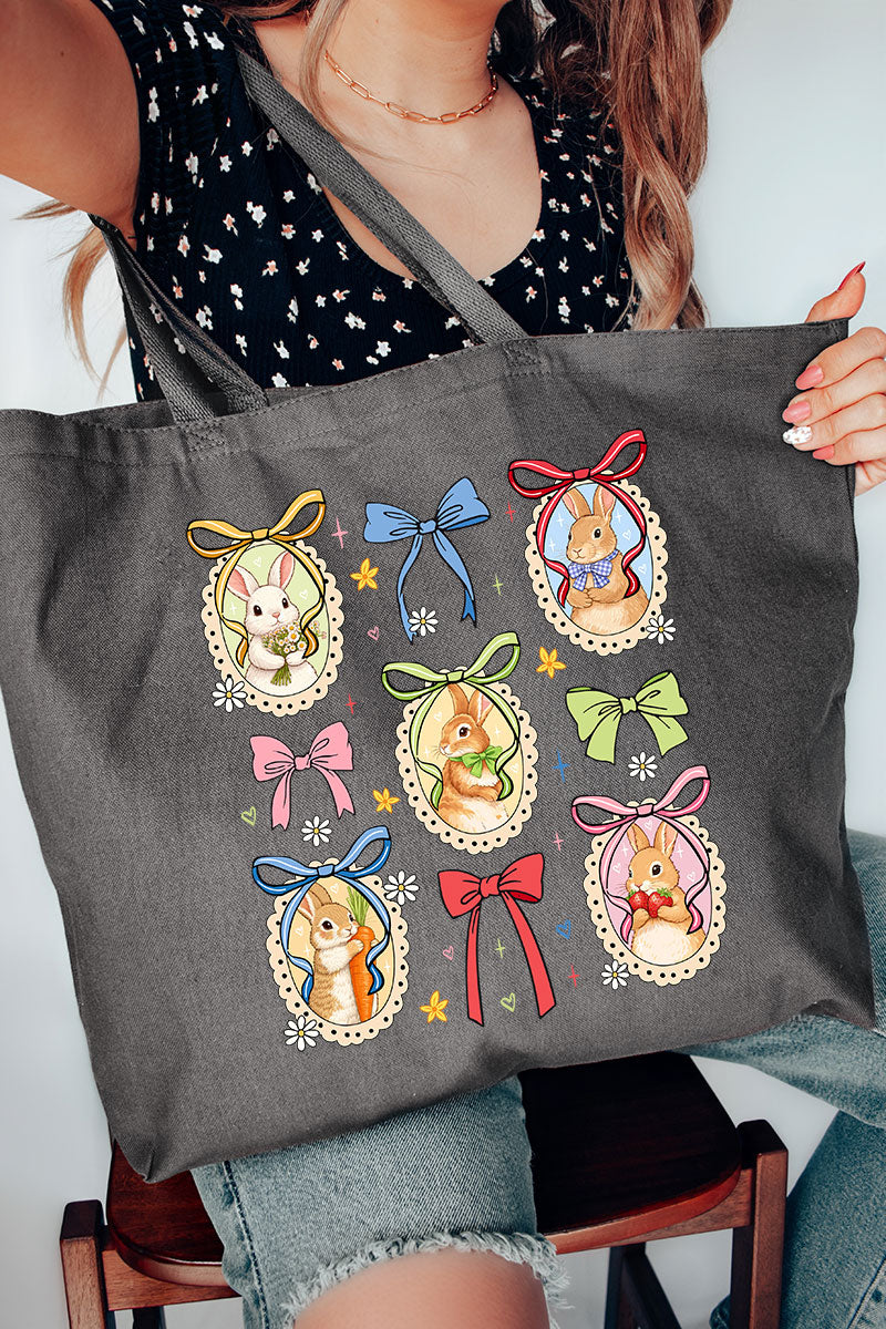 Bunny Meadow Canvas Jumbo Tote