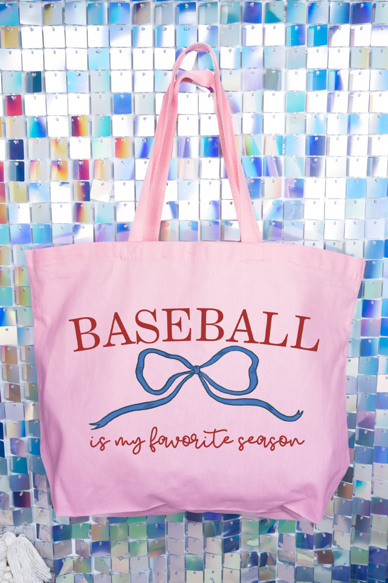 Coquette My Favorite Baseball Canvas Jumbo Tote