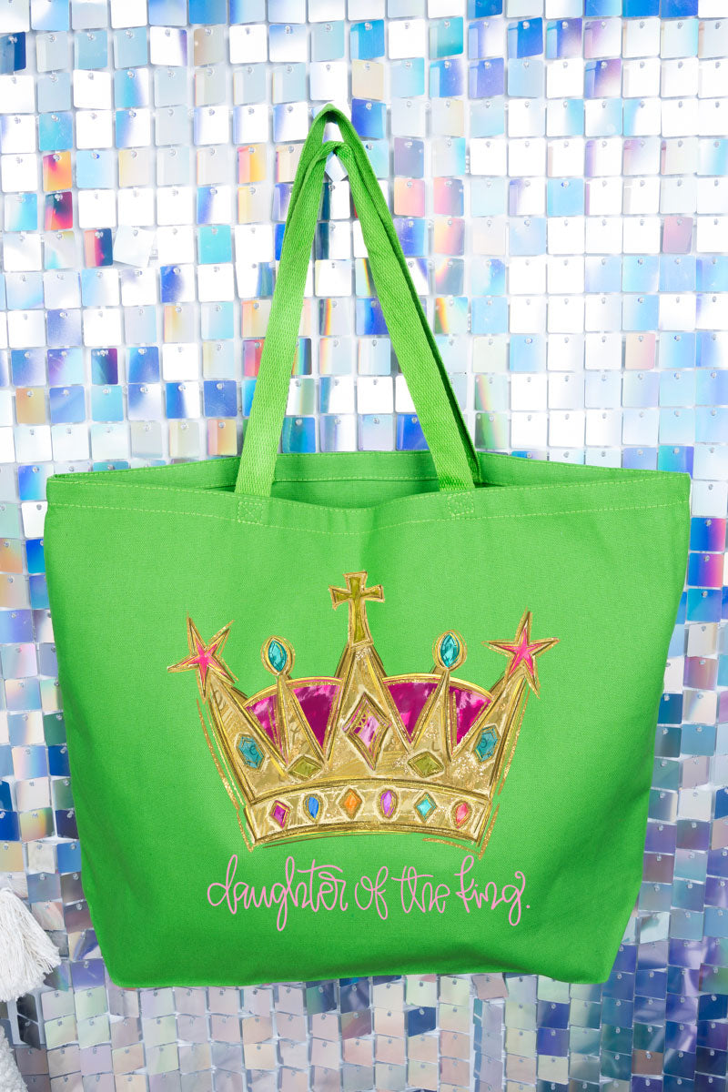 Bejeweled Daughter Of The King Canvas Jumbo Tote