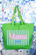 Mama Striped Canvas Jumbo Tote