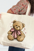 Be Mine Bear Canvas Jumbo Tote