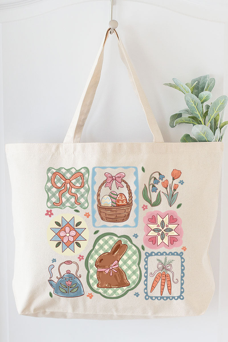 Blossom Bunny Patch Canvas Jumbo Tote