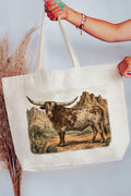 Desert Monarch Longhorn Canvas Jumbo Tote