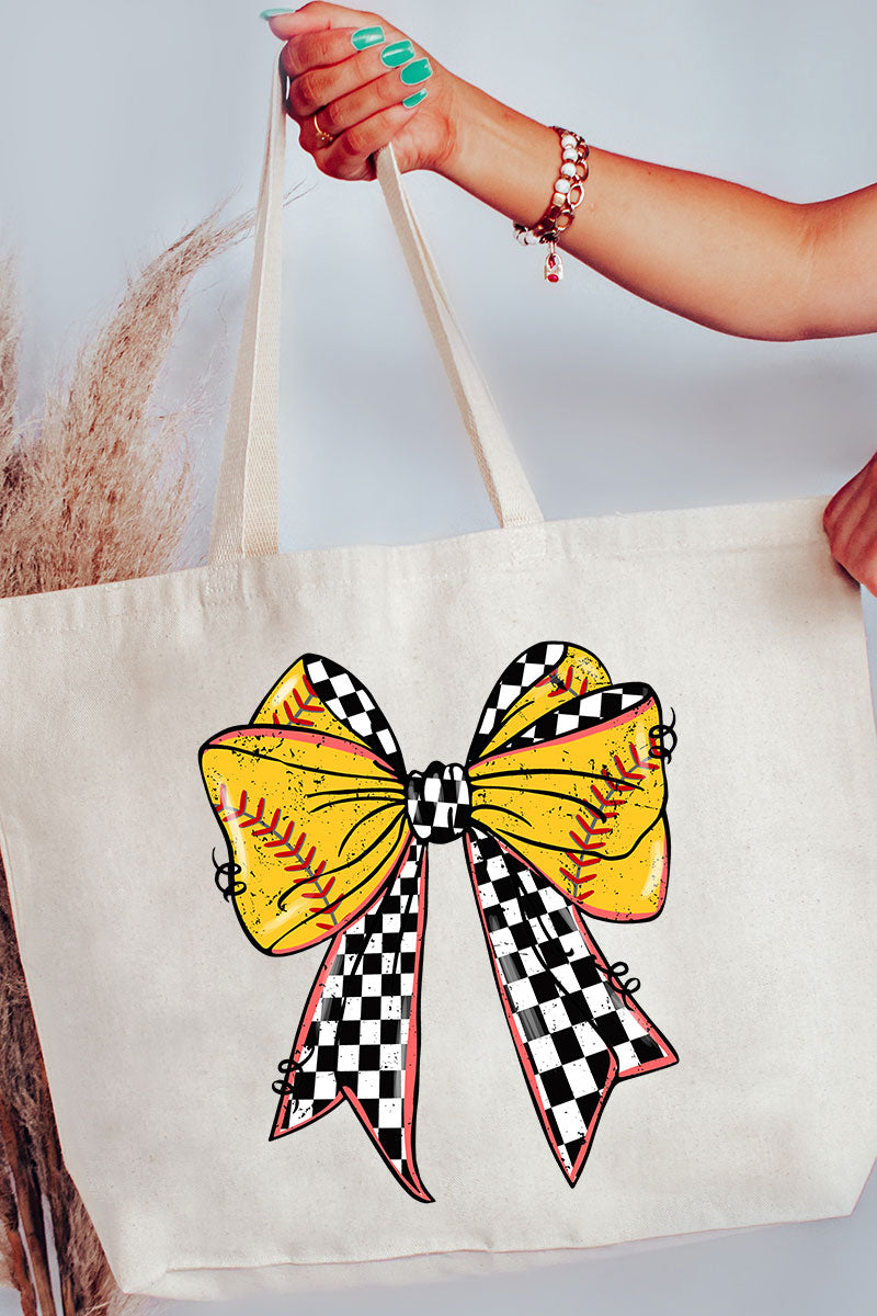 Fastpitch Check Canvas Jumbo Tote