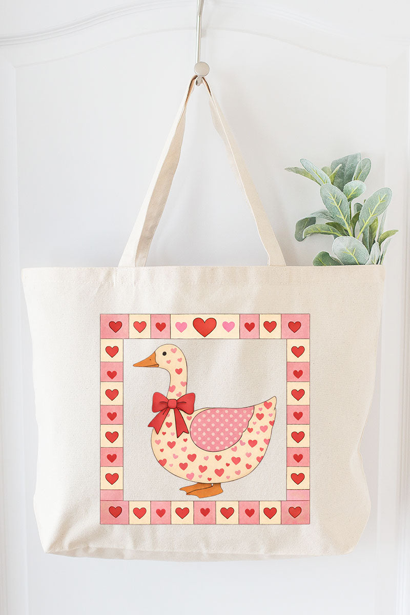 Sweetheart Goose Canvas Jumbo Tote