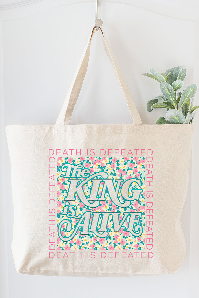 The King Is Alive Canvas Jumbo Tote